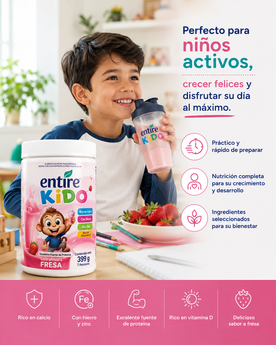Entire Kido Suplemento nutricional para niños Entire KIDO suplemento nutricional para niños